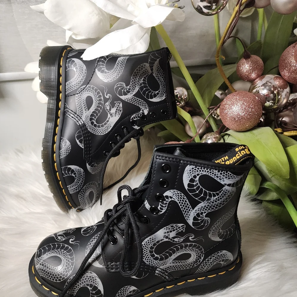 Dr. Martens 1460 Wild Serpent Smooth Lace Up Leather Boots new_2